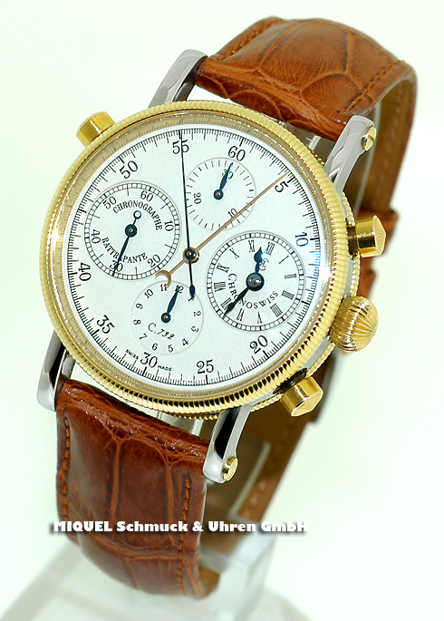 Chronoswiss Rattrapante Chronograph in steel and gold