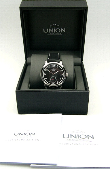 Union Glashuette anniversary-watch with small seconds, limited auf nur 111 Stueck