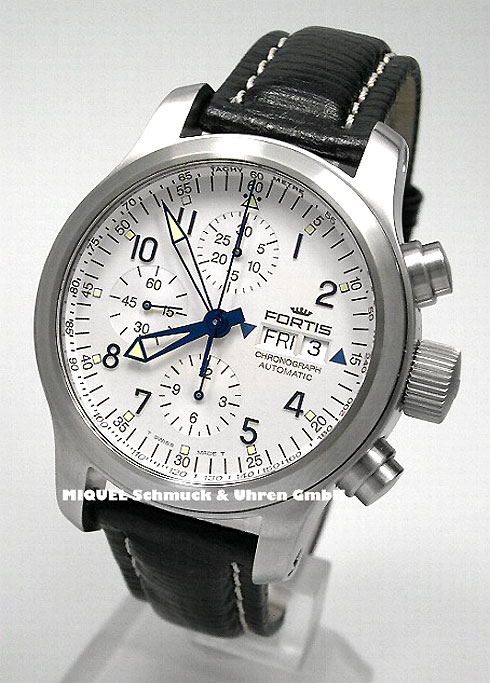 Fortis B-42 Automatic Chronograph with leather watchstrap