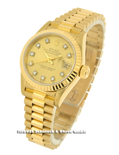 Rolex Datejust Lady in yellow gold with diamond dial