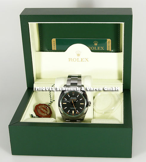 Rolex Oyster Perpetual Milgauss GV green glas