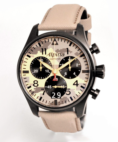Alpina Startimer Pilot Chronograph Desert Camouflage - 49,9% saved ! *
