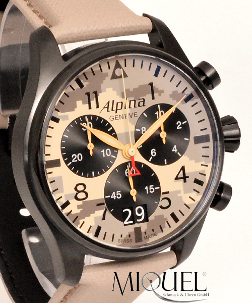 Alpina Startimer Pilot Chronograph Desert Camouflage - 49,9% saved ! *