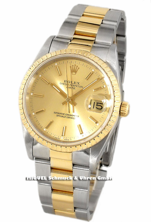 Rolex Date in steel and gold