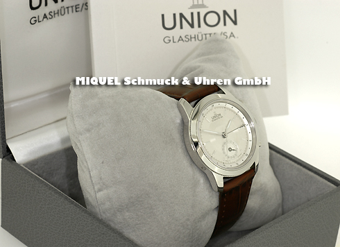 Union Glashuette classic GMT with manufactury clockwork