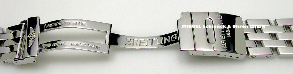 Breitling pilot watchstrap in stainless steel 22mm