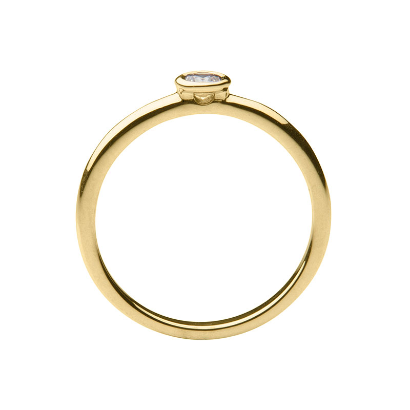 Solitaire ring 14 ct yellow  gold 0,10ct