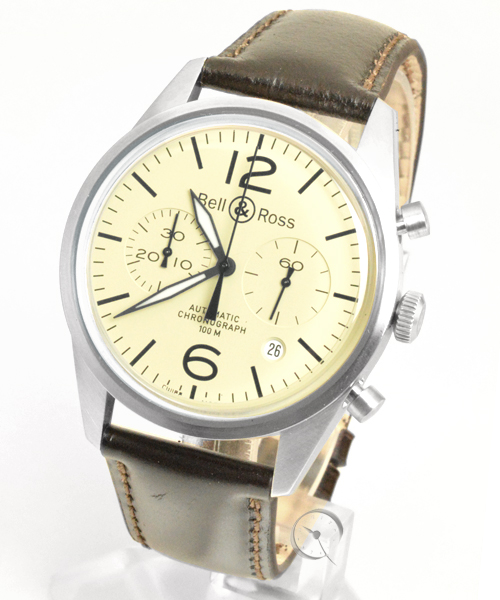 Bell and Ross Vintage Chronograph BR126 original Beige