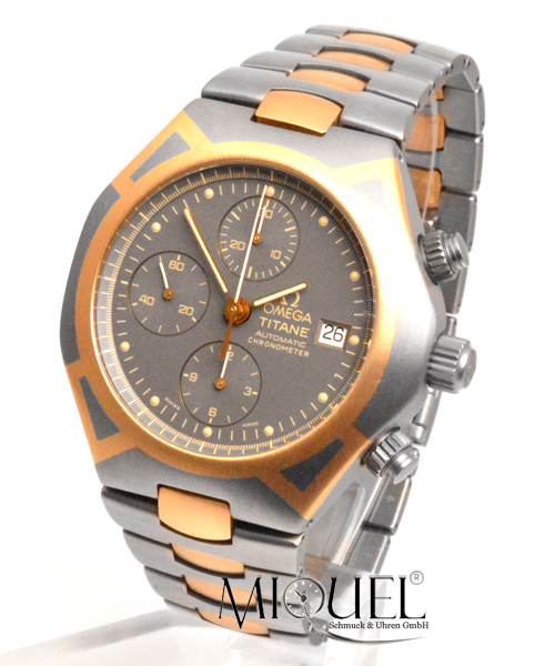 Omega Polaris Chronometer Chronograph with marquetry in gold