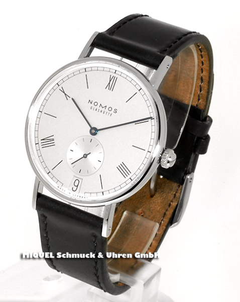 Nomos Ludwig 38 date with glass bottom 