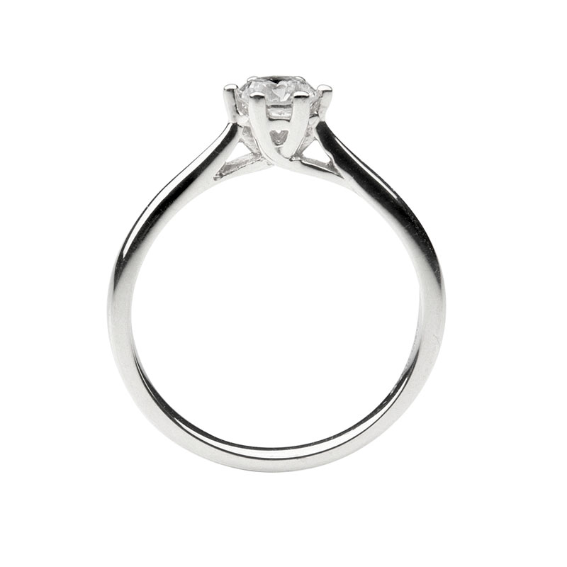 Solitaire ring 14 ct white gold 0,25ct