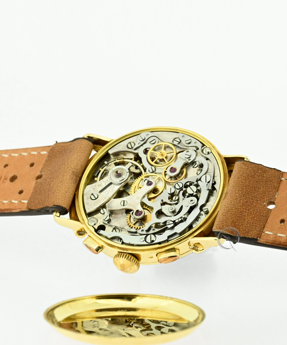 Heuer chronograph yellow gold 18ct Cal. Landeron 11
