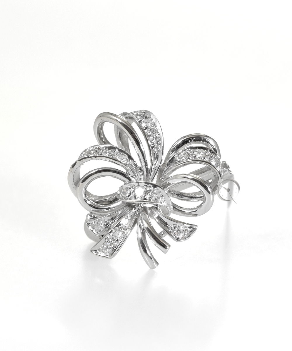 Brooch 14ct white gold with brilliants
