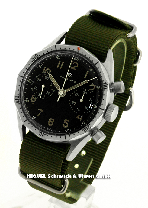 Junghans pilot chronograph of the german forces with additional glass bottom