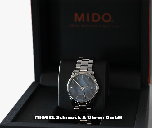 Mido Baroncelli III automatic Chronometer with nacre dial and diamonds