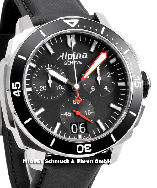 Alpina Seastrong Diver 300 Chronograph Big Date - 39,8 % saved ! *