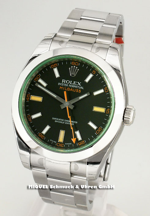 Rolex Oyster Perpetual Milgauss GV green glas