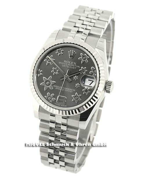Rolex Oyster Datejust Medium with bezel in whitegold