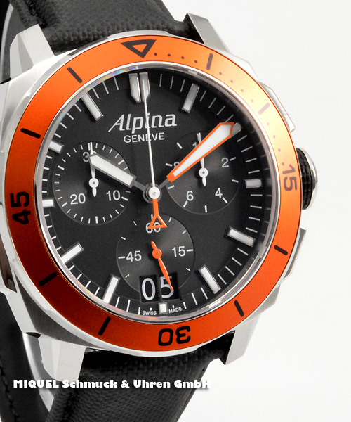Alpina Seastrong Diver 300 Chronograph Big Date - 39,8  % saved ! *