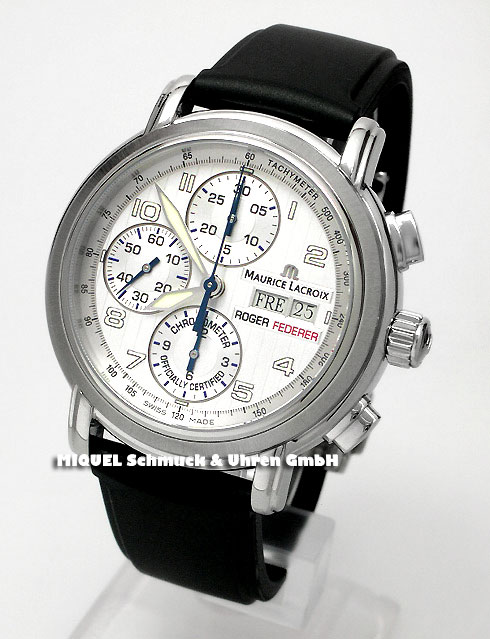 Maurice Lacroix automatic Chronograph Chronometer Roger Federer signature