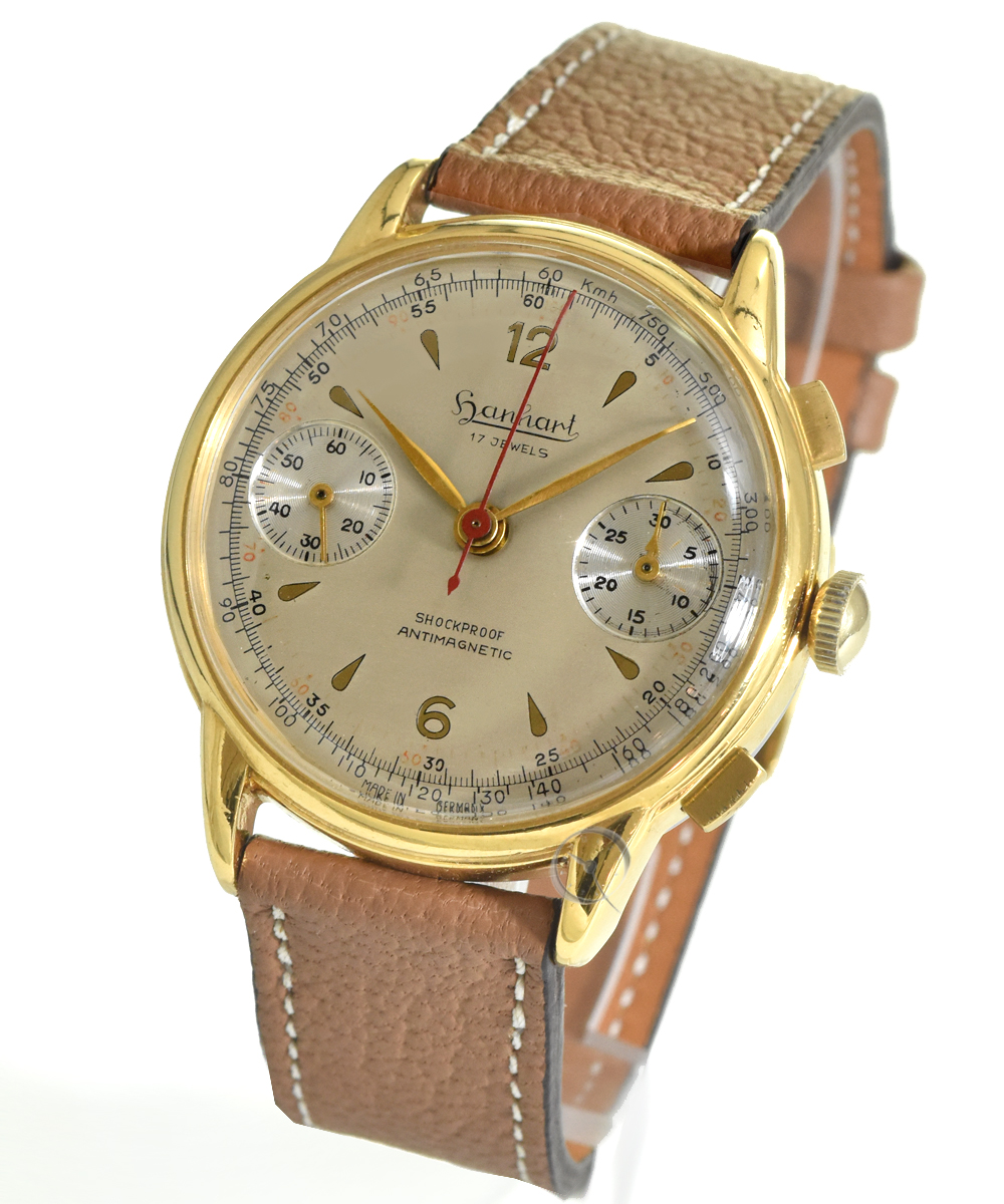Hanhart Flyback hand-wound column wheel chronograph cal. 42 - vintage