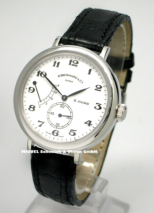 Eberhard 8 days watch with winding by hand and power reserve